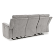 Bowery Hill Polyester Contemporary Ash Finish Power Reclining Sofa
