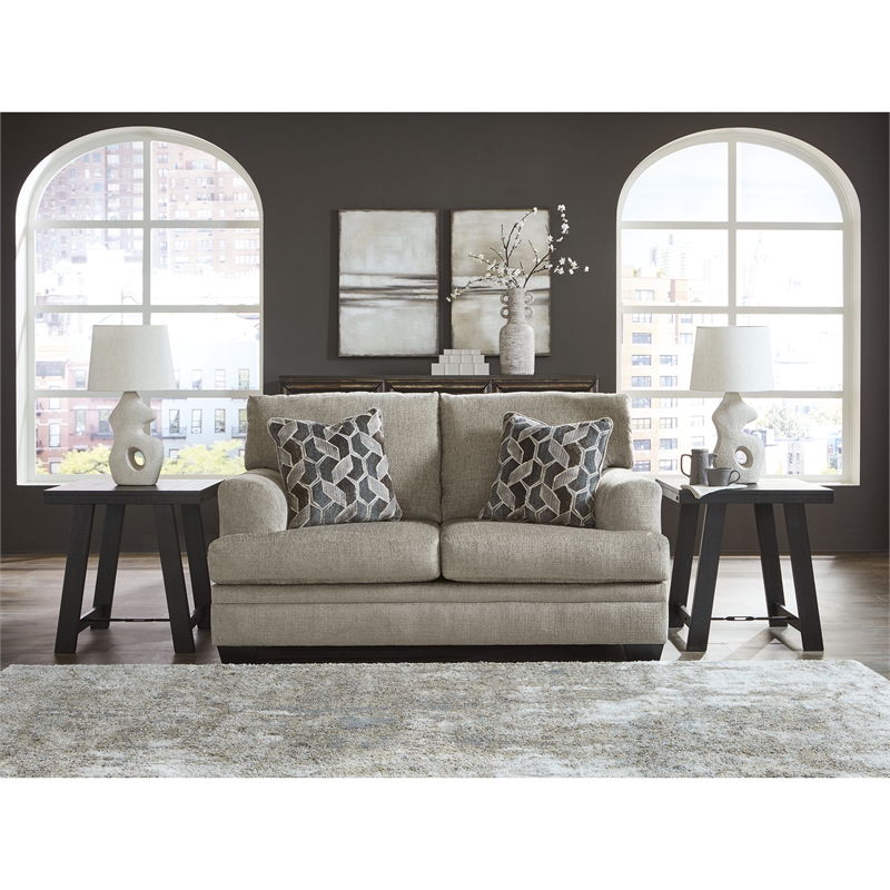 Bowery Hill Contemporary Corner-blocked frame Brown Loveseat