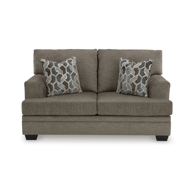 Bowery Hill Contemporary Corner-blocked frame Beige Loveseat