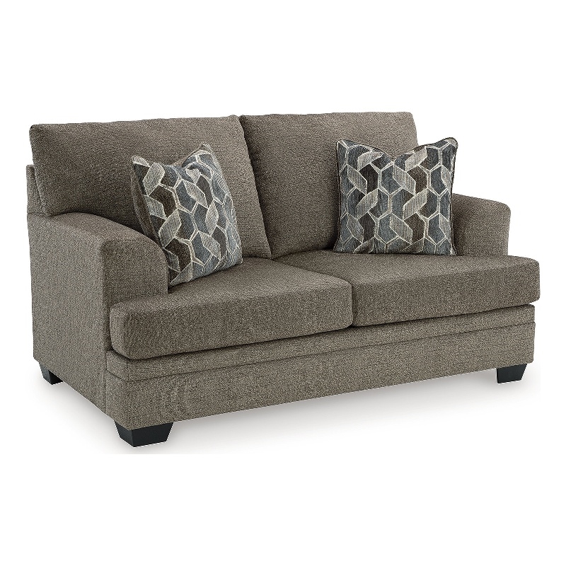 Bowery Hill Contemporary Corner-blocked frame Beige Loveseat