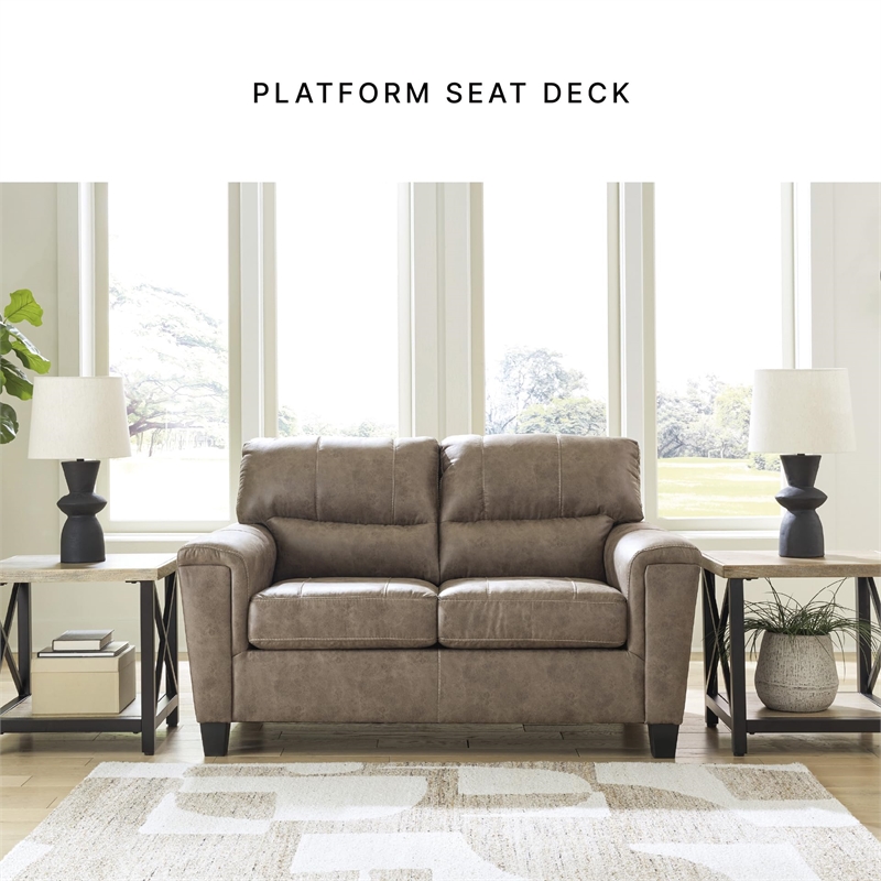 Bowery Hill Contemporary Corner-blocked frame Fossil Loveseat