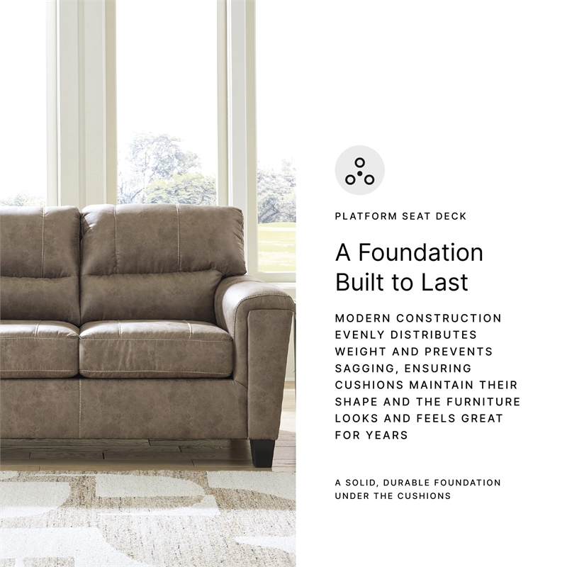 Bowery Hill Contemporary Corner-blocked frame Fossil Loveseat