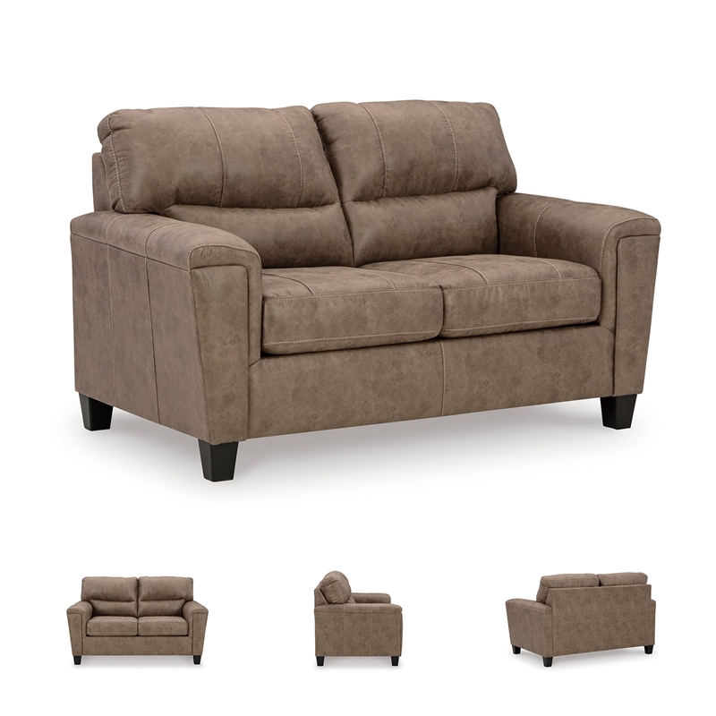 Bowery Hill Contemporary Corner-blocked frame Fossil Loveseat