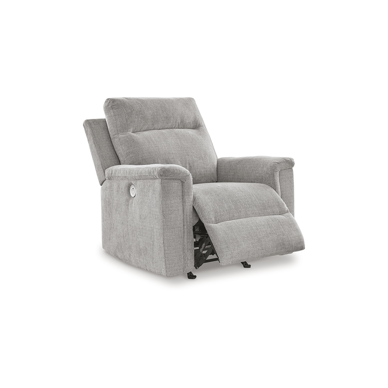 Bowery Hill Polyester Contemporary Ash Finish Power Recliner