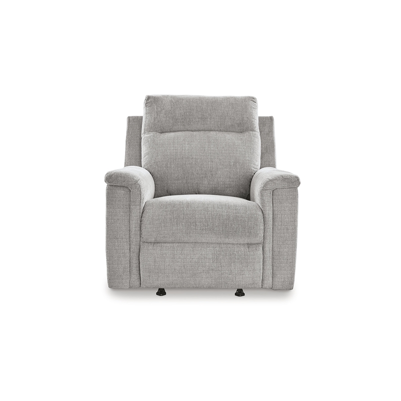 Bowery Hill Polyester Contemporary Ash Finish Power Recliner