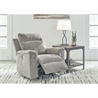 Bowery Hill Polyester Contemporary Ash Finish Power Recliner