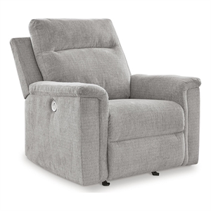 bowery hill polyester contemporary ash finish power recliner
