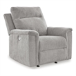 Bowery Hill Polyester Contemporary Ash Finish Power Recliner