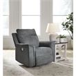 Bowery Hill Polyester Contemporary Gray Finish Power Recliner
