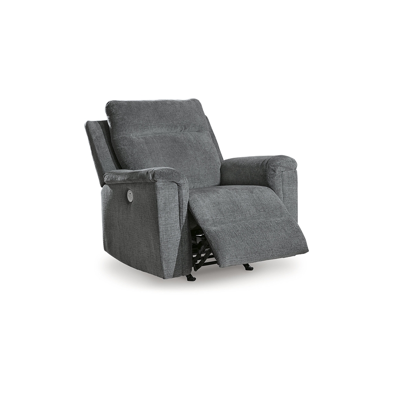 Bowery Hill Polyester Contemporary Gray Finish Power Recliner