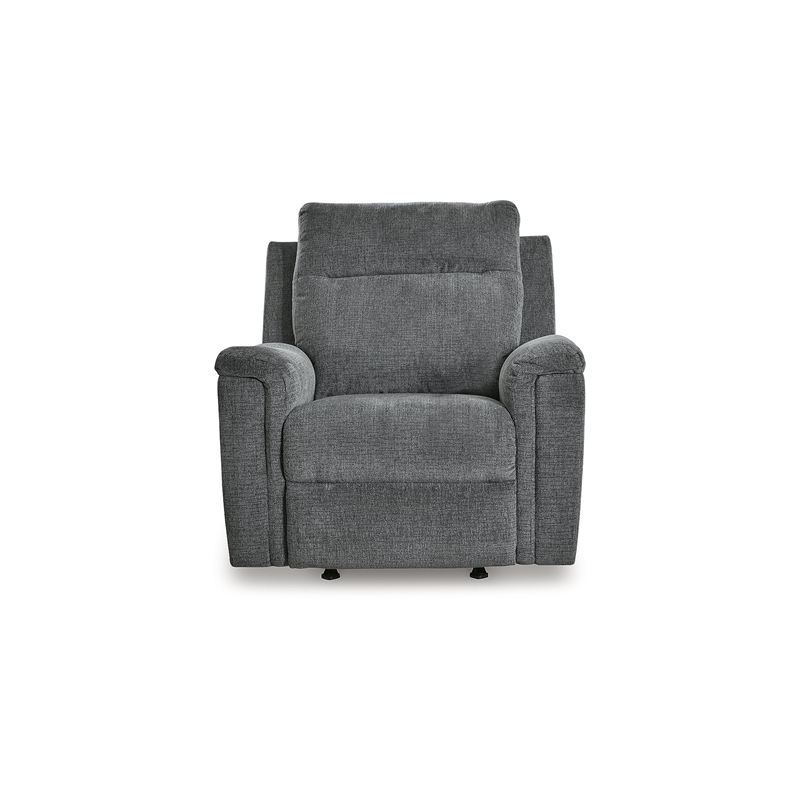 Bowery Hill Polyester Contemporary Gray Finish Power Recliner