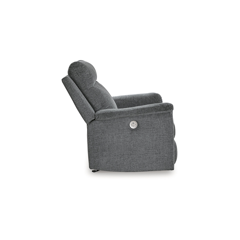 Bowery Hill Polyester Contemporary Gray Finish Power Recliner