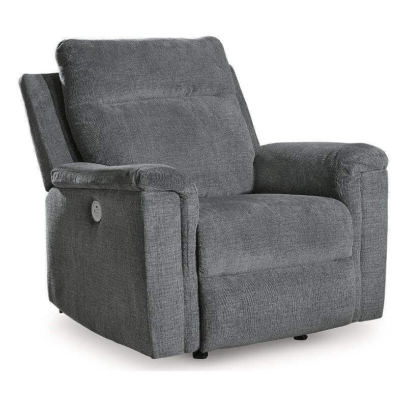 Bowery Hill Polyester Contemporary Gray Finish Power Recliner