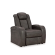 Bowery Hill Faux Leather Contemporary Brown Finish Power Recliner