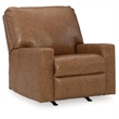 Bowery Hill Leather Contemporary Pull-tab Reclining Motion Caramel Recliner