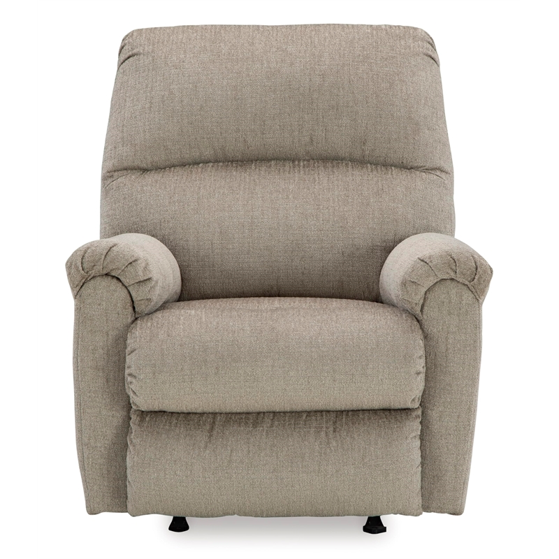 Bowery Hill Polyester Contemporary One-pull Reclining Motion Taupe Recliner