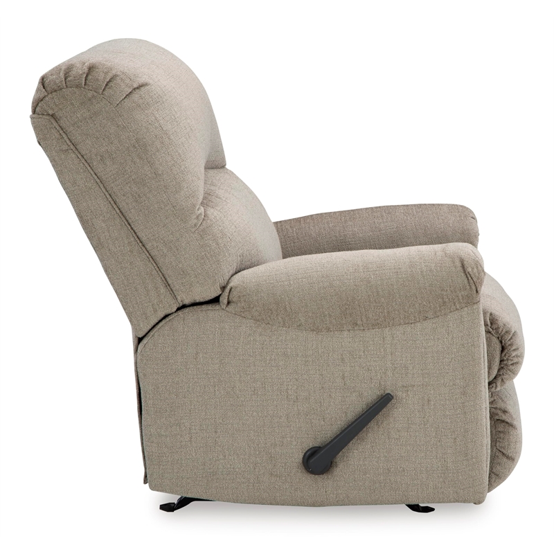 Bowery Hill Polyester Contemporary One-pull Reclining Motion Taupe Recliner