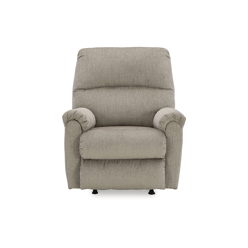 Bowery Hill Polyester Contemporary One-pull Reclining Motion Taupe Recliner