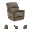 Bowery Hill Polyester Contemporary One-pull Reclining Motion Nutmeg Recliner