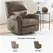 Bowery Hill Polyester Contemporary One-pull Reclining Motion Nutmeg Recliner