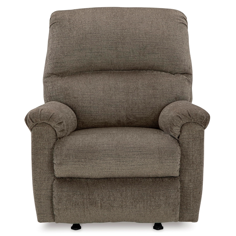 Bowery Hill Polyester Contemporary One-pull Reclining Motion Nutmeg Recliner