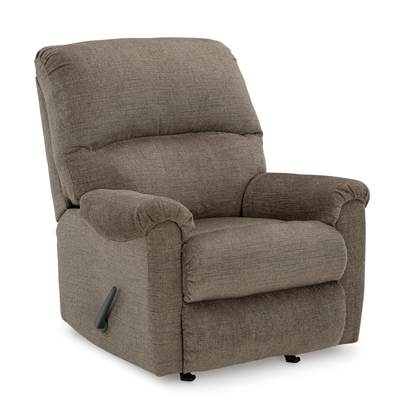 Bowery Hill Polyester Contemporary One-pull Reclining Motion Nutmeg Recliner