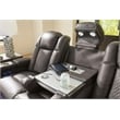 Bowery Hill Faux Leather Contemporary Brown Power Reclining Sofa