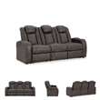 Bowery Hill Faux Leather Contemporary Brown Power Reclining Sofa