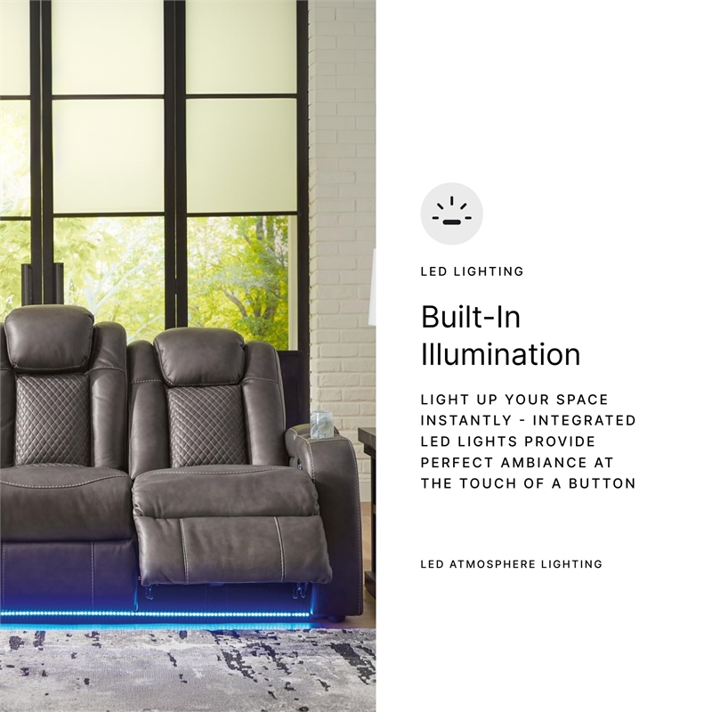 Bowery Hill Faux Leather Contemporary Brown Power Reclining Sofa