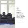 Bowery Hill Faux Leather Contemporary Sapphire Power Reclining Sofa