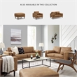 Bowery Hill Faux Leather Contemporary Corner-blocked frame Caramel Sofa