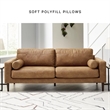 Bowery Hill Faux Leather Contemporary Corner-blocked frame Caramel Sofa