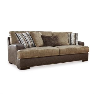 Bowery Hill Contemporary Corner-blocked frame Chocolate Sofa