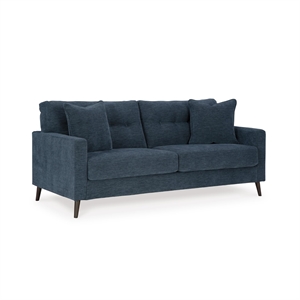 Bowery Hill Polyester Mid-Century Corner-blocked frame Navy Sofa