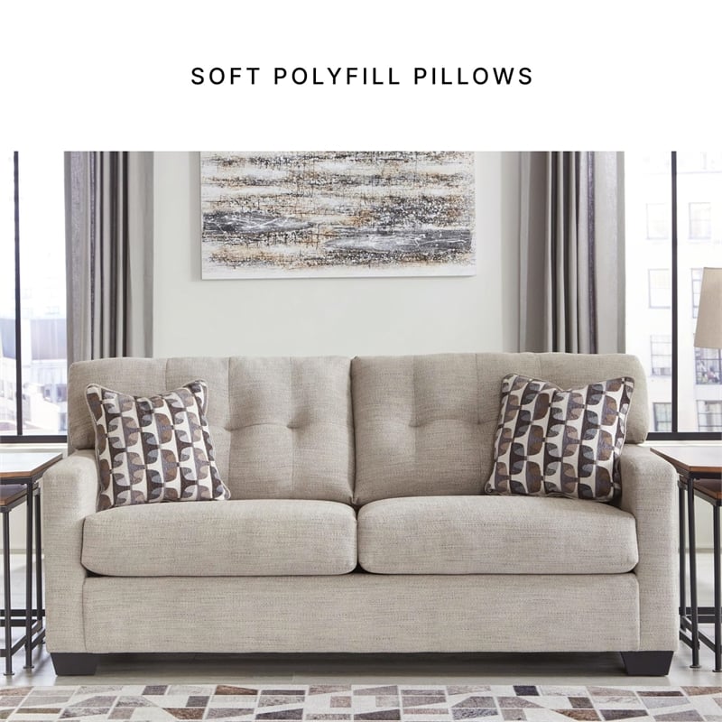 Bowery Hill Polyester Contemporary Corner-blocked frame Pebble Sofa