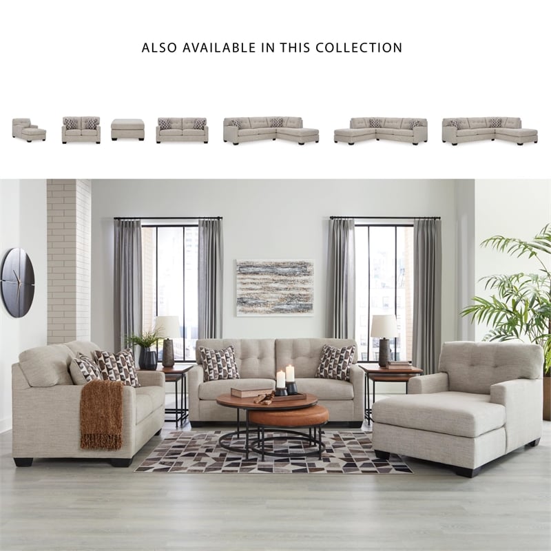 Bowery Hill Polyester Contemporary Corner-blocked frame Pebble Sofa