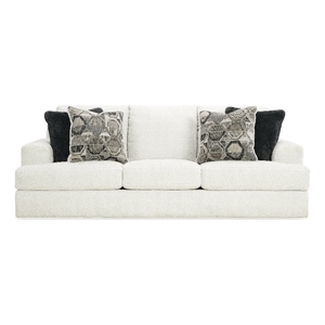 Bowery Hill Corner-blocked frame Linen Sofa with Decorative Accent Pillows