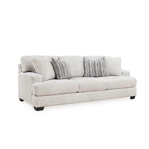 Bowery Hill Corner-blocked frame Flannel Sofa with Decorative Accent Pillows
