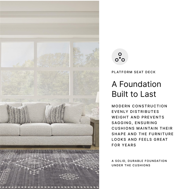 Bowery Hill Corner-blocked frame Flannel Sofa with Decorative Accent Pillows