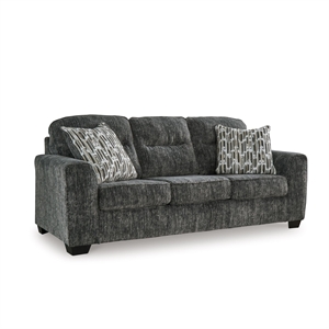 Bowery Hill Polyester Contemporary Corner-blocked frame Gunmetal Sofa