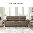 Bowery Hill Faux Leather Contemporary Corner-blocked frame Fossil Sofa