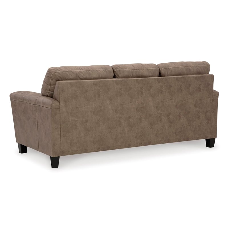 Bowery Hill Faux Leather Contemporary Corner-blocked frame Fossil Sofa