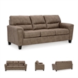 Bowery Hill Faux Leather Contemporary Corner-blocked frame Fossil Sofa