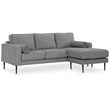 Bowery Hill Contemporary Corner-blocked frame Charcoal Sofa Chaise