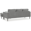Bowery Hill Contemporary Corner-blocked frame Charcoal Sofa Chaise