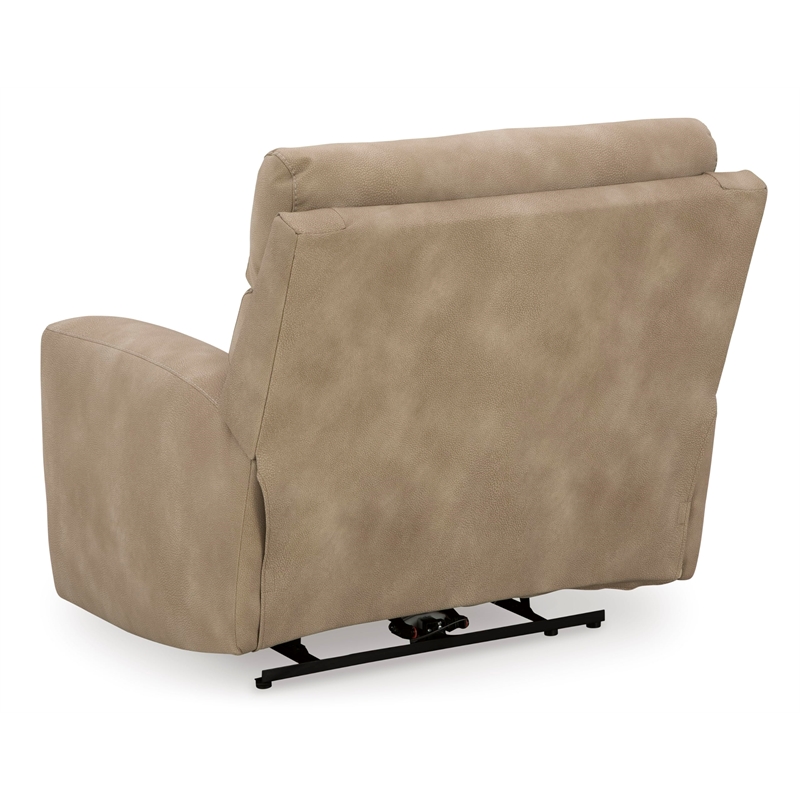 Bowery Hill Faux Leather Contemporary Sand Finish Power Recliner