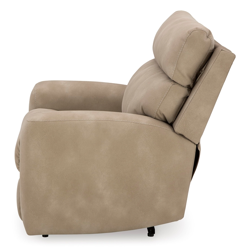 Bowery Hill Faux Leather Contemporary Sand Finish Power Recliner