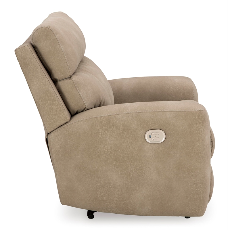 Bowery Hill Faux Leather Contemporary Sand Finish Power Recliner
