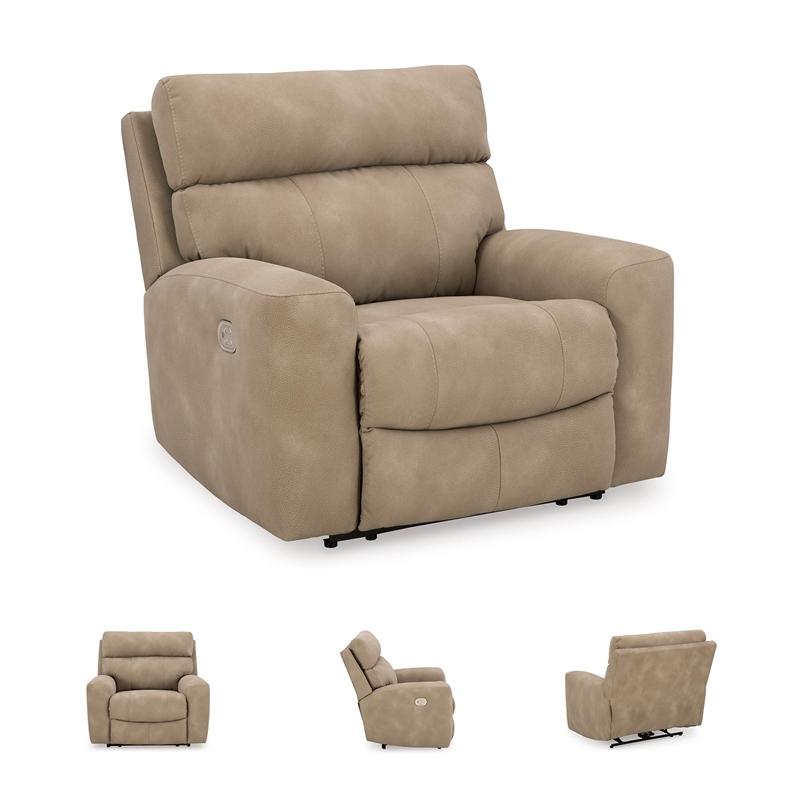 Bowery Hill Faux Leather Contemporary Sand Finish Power Recliner