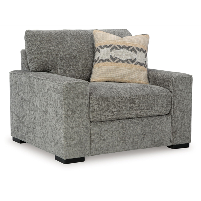 Bowery Hill Contemporary Corner-blocked frame Black & Gray Oversized Chair